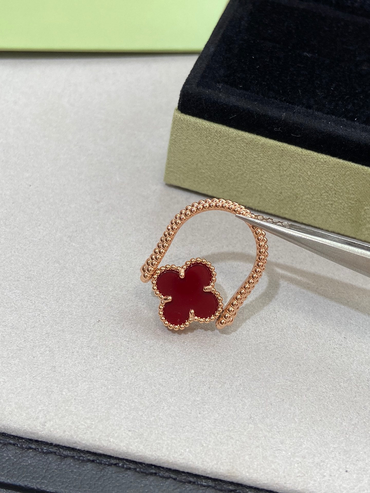 [LUXE]CLOVER RIVERSIBLE ROSE GOLD RING