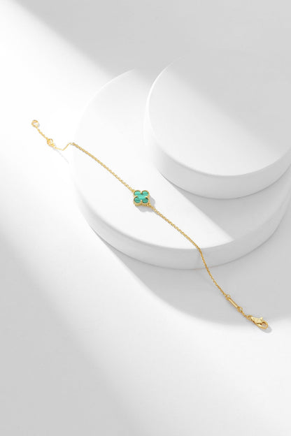 [LUXE]CLOVER BRACELET MALACHITE 1 MOTIF