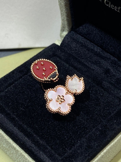 [LUXE]LUCKY 3 MOTIF ROSE GOLD RING