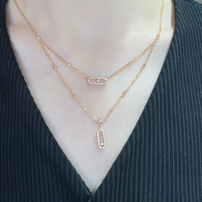 [LUXE]MOVE 2 ROW DIAMOND NECKLACE