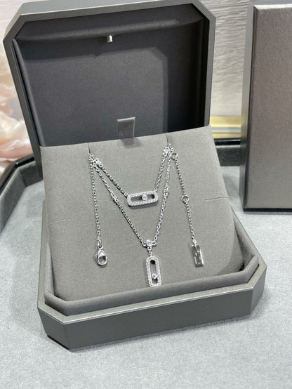 [LUXE]MOVE 2 ROW DIAMOND NECKLACE