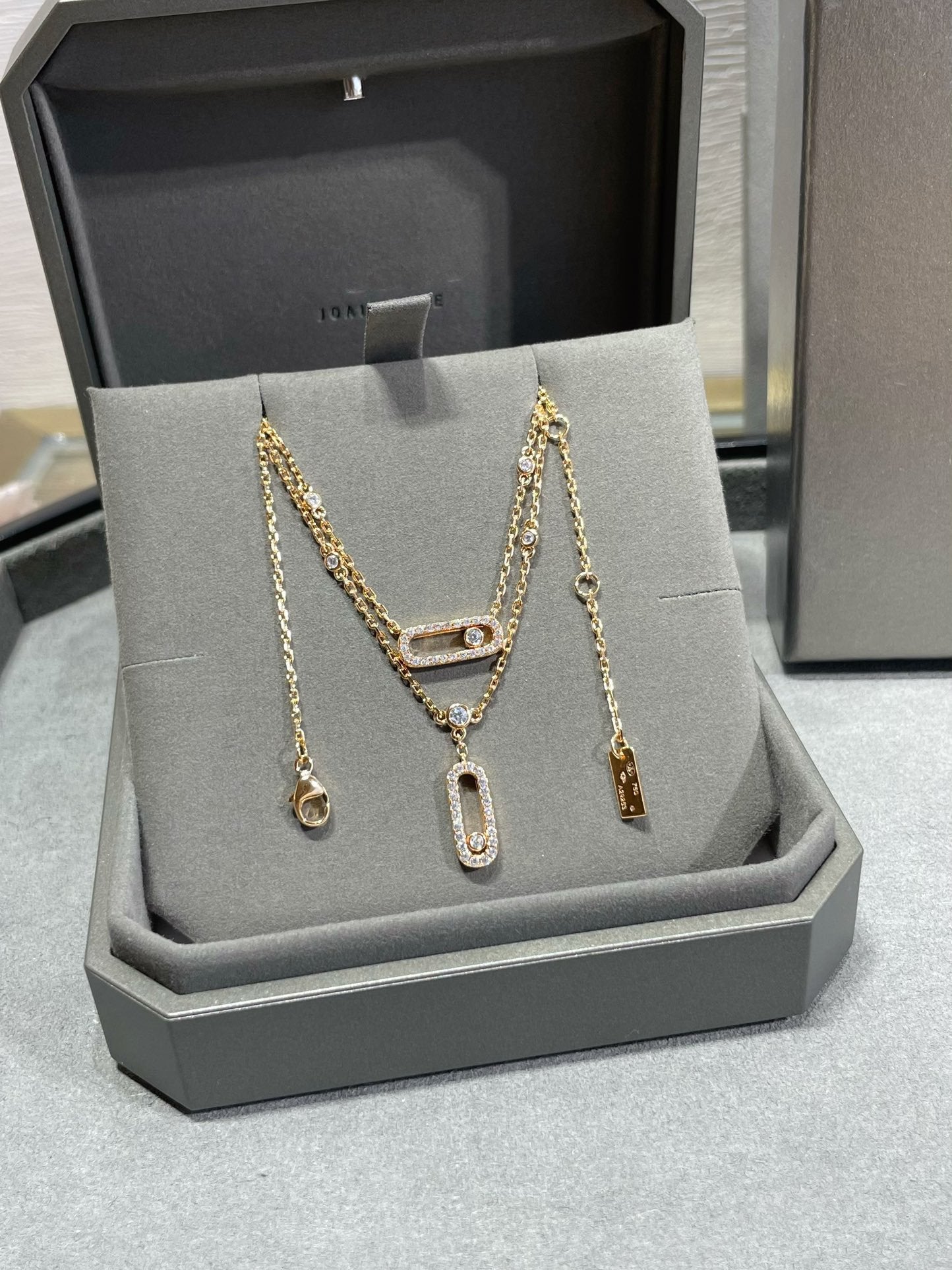 [LUXE]MOVE 2 ROW DIAMOND NECKLACE