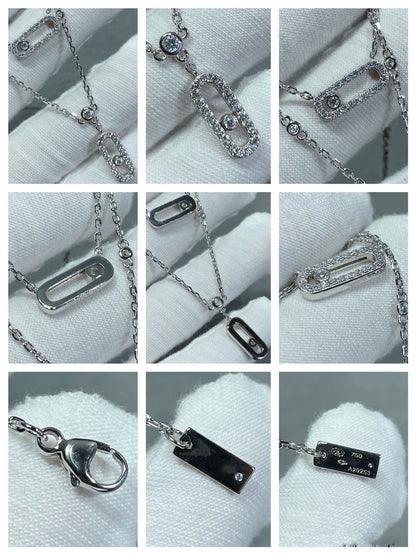 [LUXE]MOVE 2 ROW DIAMOND NECKLACE