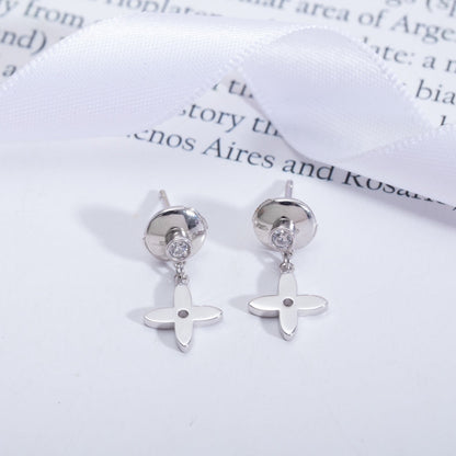 [LUXE]VIDYLLE SILVER DIAMOND MINI DROP EARRINGS