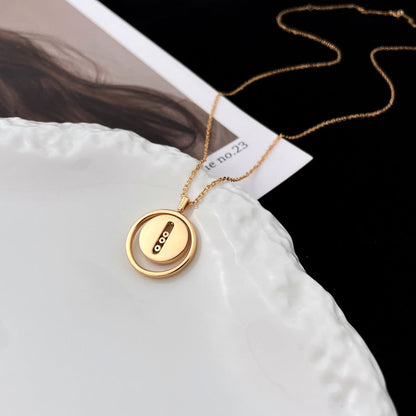 [LUXE]LUCKY MOVE MOP PINK GOLD NECKLACE