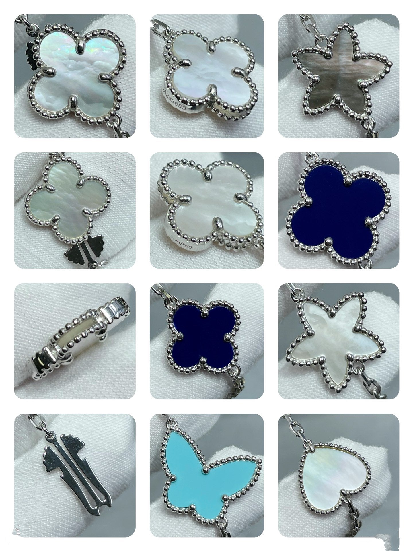 [LUXE]LUCKY CLOVER SILVER 11 MOTIF NECKLACE
