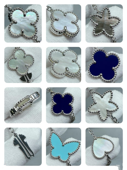 [LUXE]LUCKY CLOVER SILVER 11 MOTIF NECKLACE