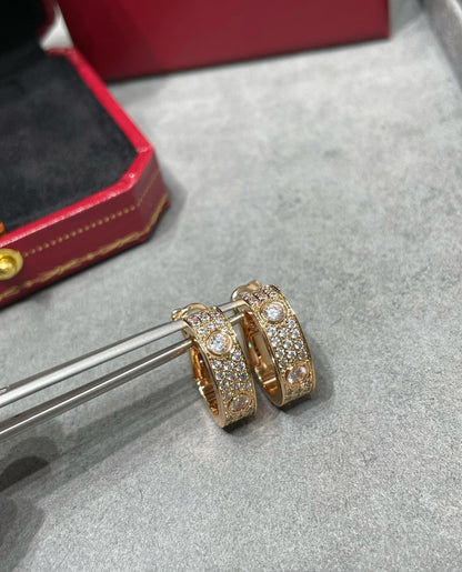 [LUXE]LOVE 5.5MM DIAMOND PAVED EARRINGS