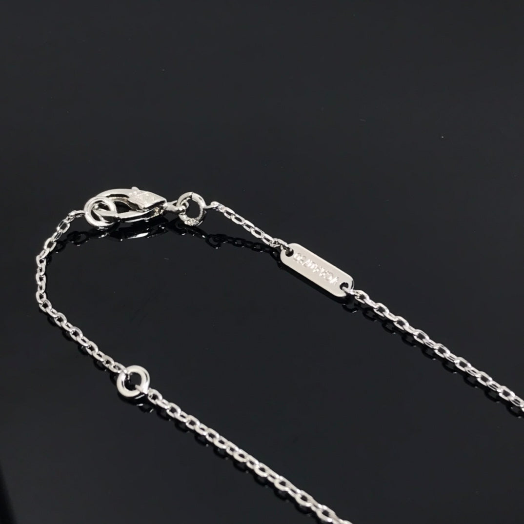 [LUXE]CLOVER PIETERSITE SILVER LONG NECKLACE