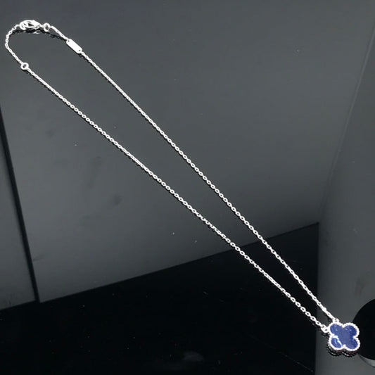 [LUXE]CLOVER PIETERSITE SILVER LONG NECKLACE