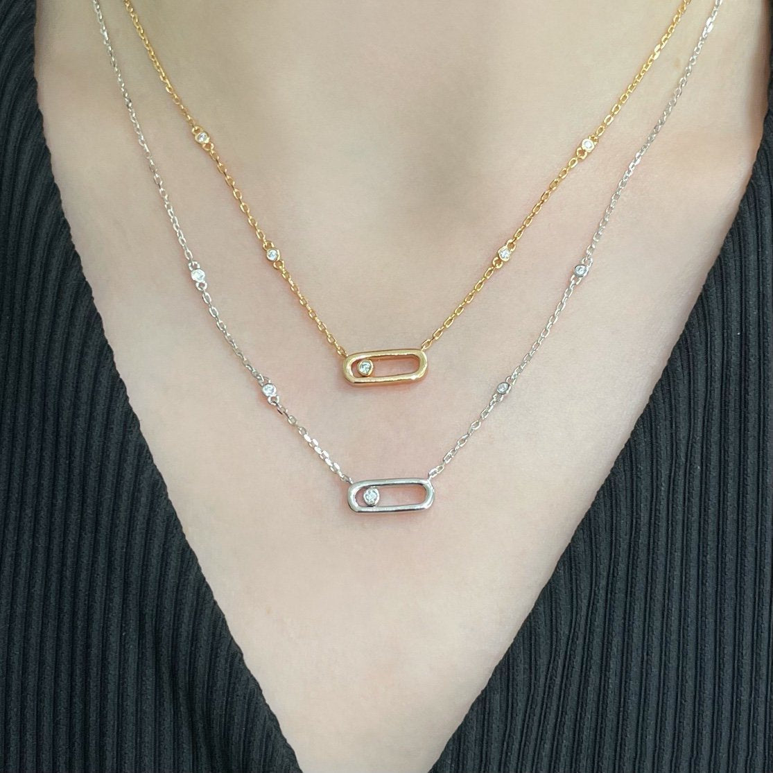 [LUXE]MOVE UNO DIAMOND NECKLACE