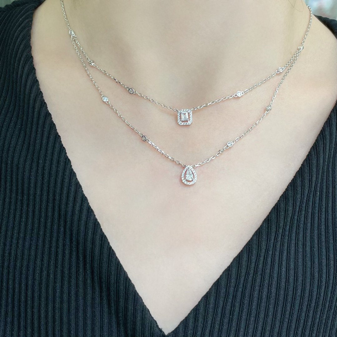 [LUXE]MY TWIN 2 ROW DIAMOND NECKLACE