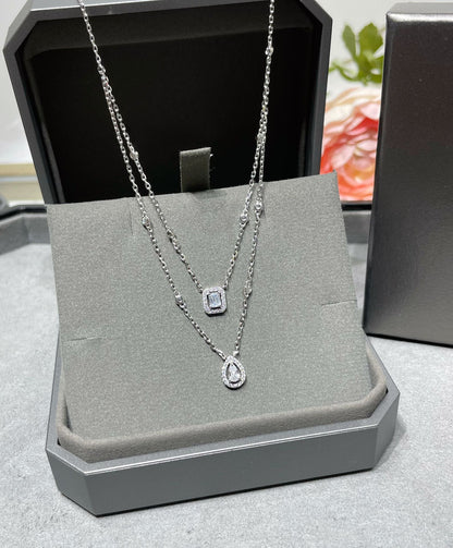 [LUXE]MY TWIN 2 ROW DIAMOND NECKLACE