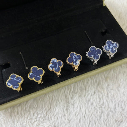[LUXE]CLOVER PIETERSITE MEDIUM STUD EARRINGS