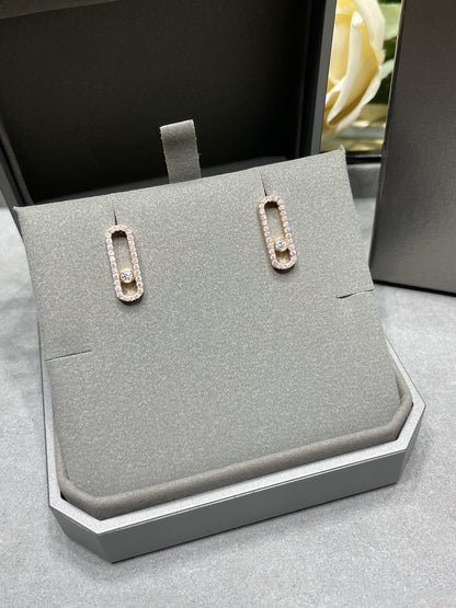 [LUXE]MOVE UNO STUD DIAMOND PAVED EARRINGS