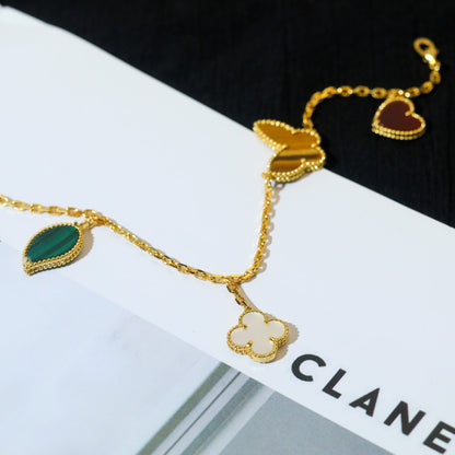[LUXE]LUCKY SPRING 5 MOTIF GOLD BRACELET