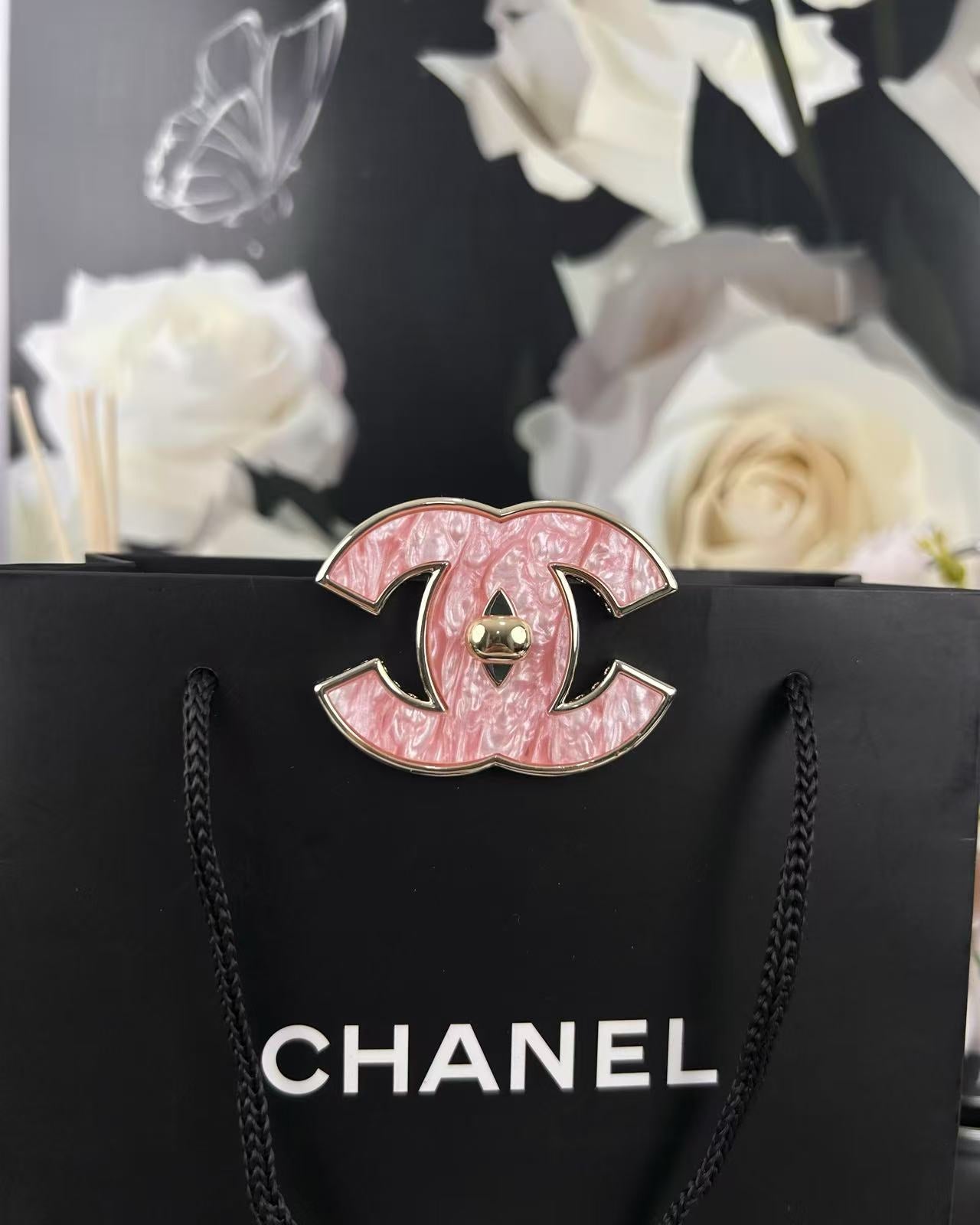 [LUXE]Pink Resin Classic Brooch 5cm