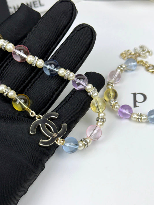 [LUXE]26C New Spring Collection Colorful Transparent Resin Necklace