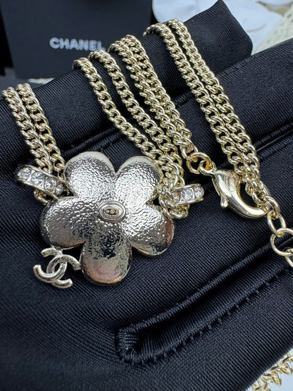 [LUXE]New Blue Floral Double-Layer Necklace