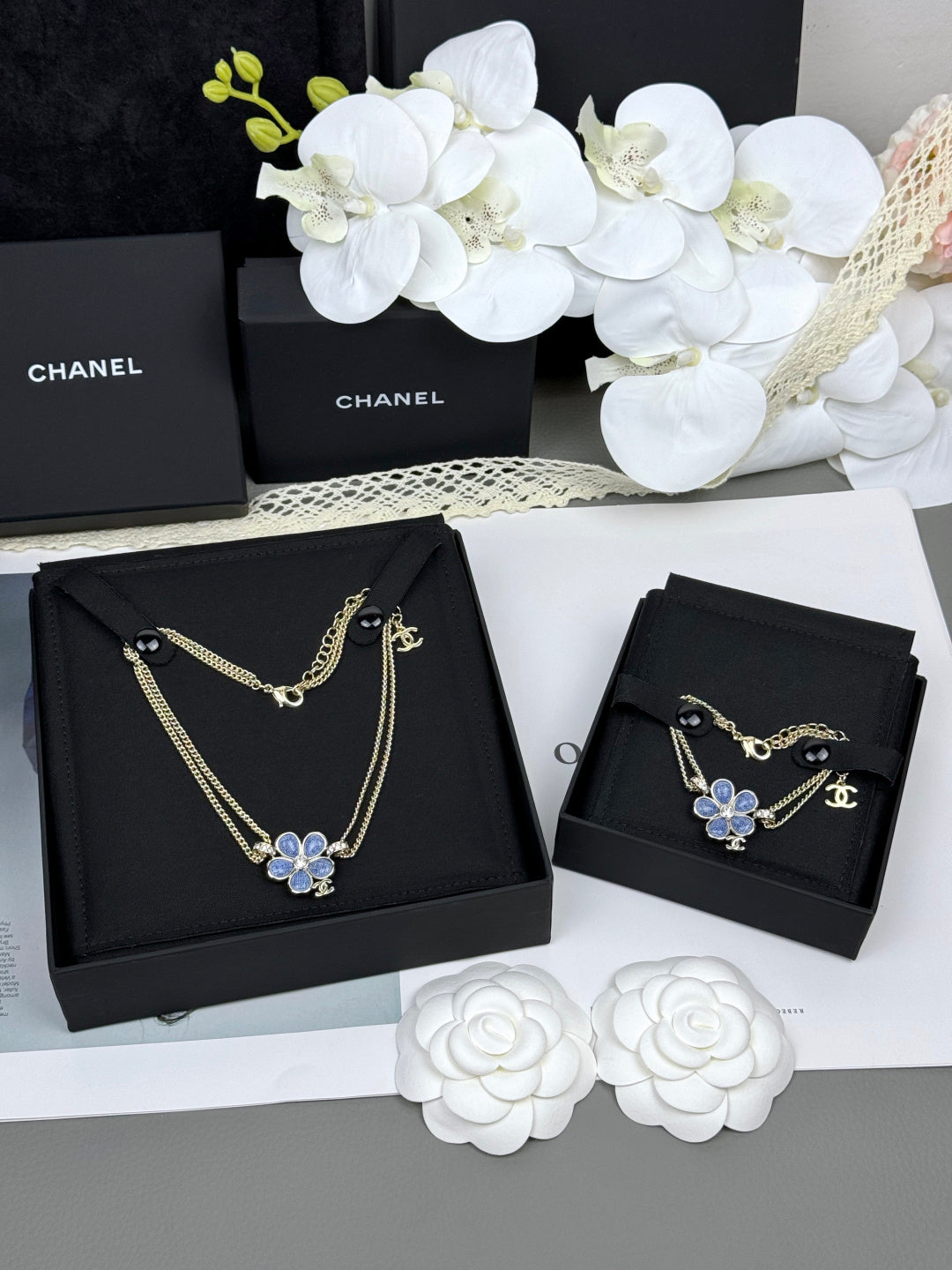 [LUXE]VOLTE New Blue Floral Double-Layer Bracelet