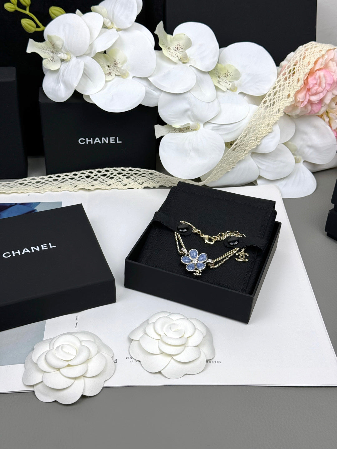 [LUXE]VOLTE New Blue Floral Double-Layer Bracelet