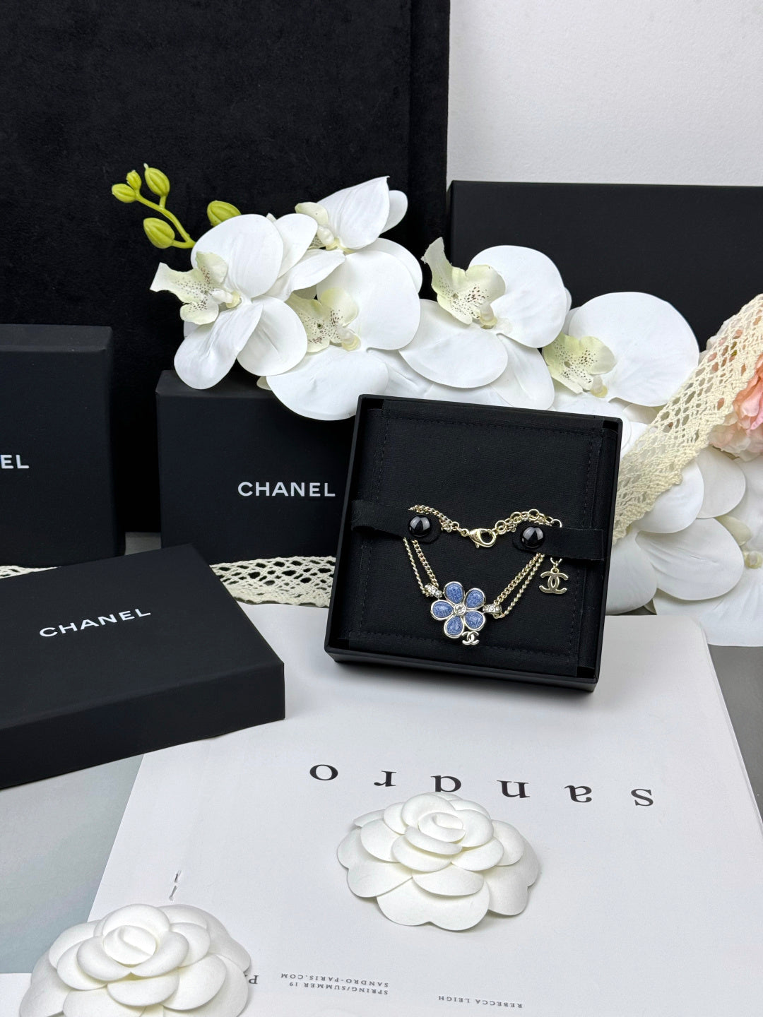 [LUXE]VOLTE New Blue Floral Double-Layer Bracelet