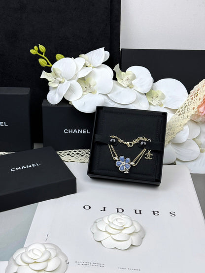 [LUXE]VOLTE New Blue Floral Double-Layer Bracelet