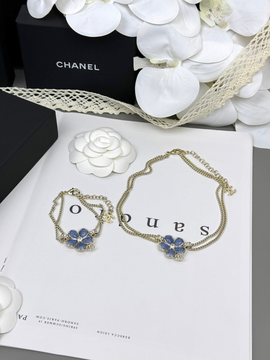 [LUXE]VOLTE New Blue Floral Double-Layer Bracelet