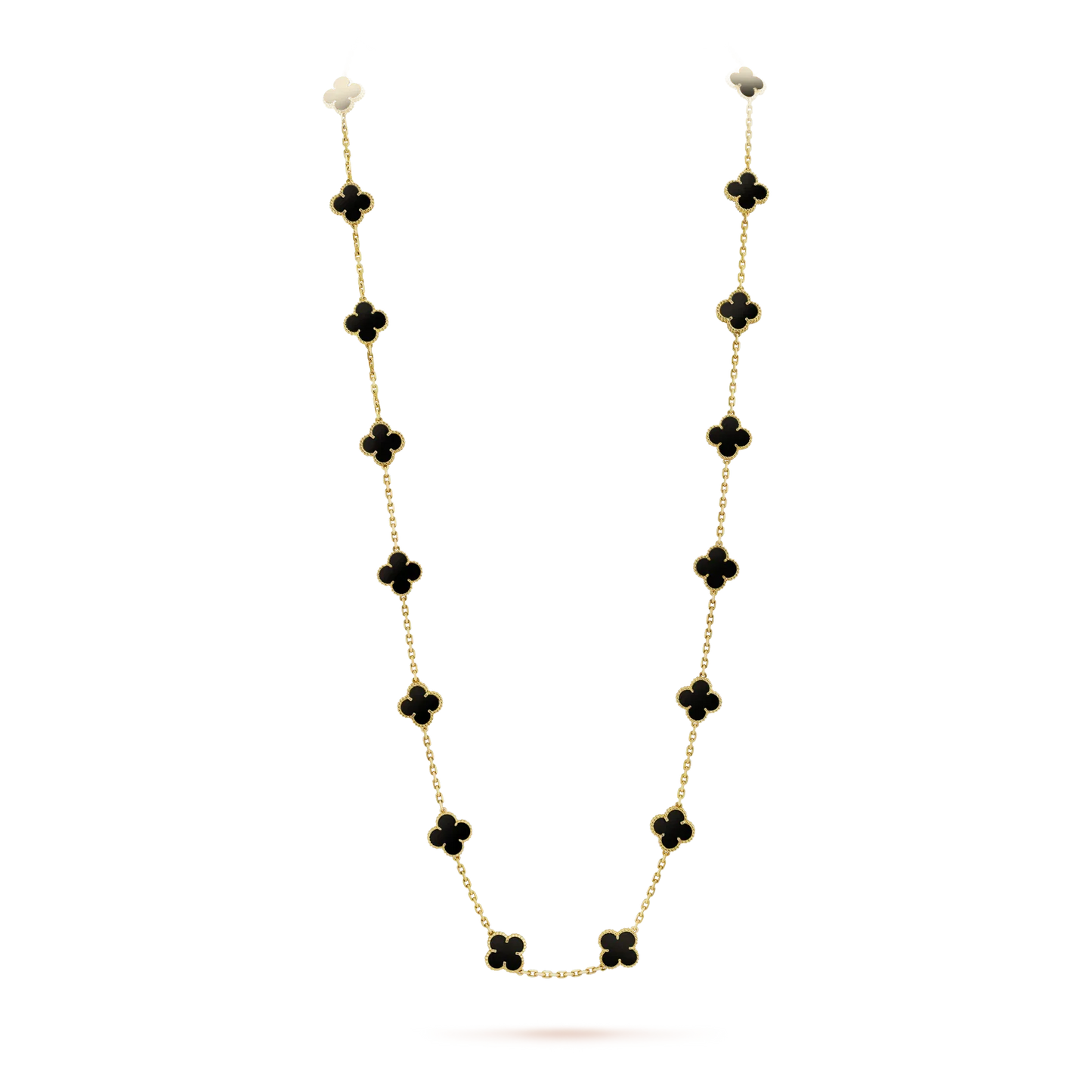 [LUXE]CLOVER 20 MOTIFS ONYX NECKLACE