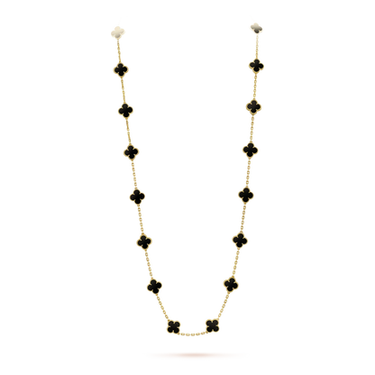 [LUXE]CLOVER 20 MOTIFS ONYX NECKLACE