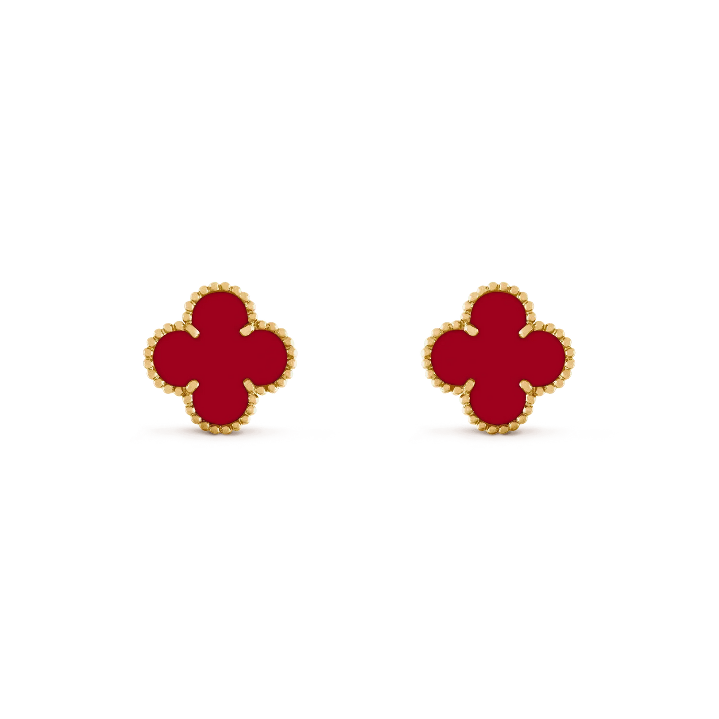 [LUXE]CLOVER MEDIUM 1 MOTIFS CARNELIAN  EARRINGS