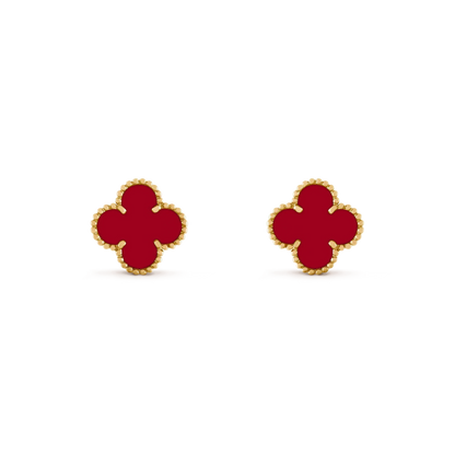 [LUXE]CLOVER MEDIUM 1 MOTIFS CARNELIAN  EARRINGS