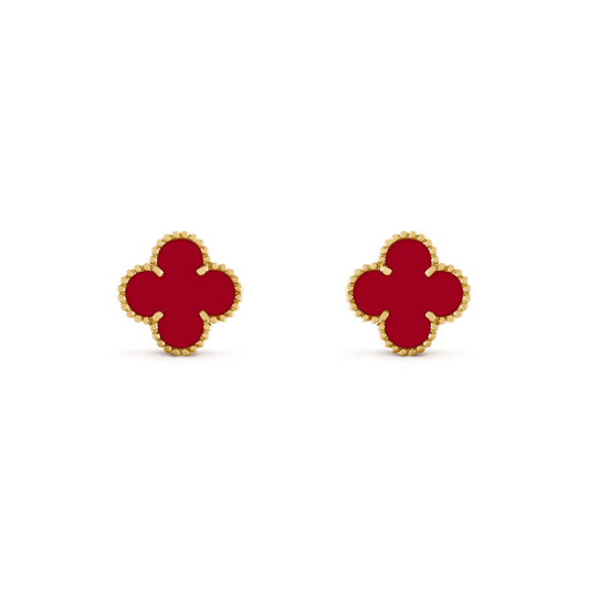 [LUXE]CLOVER MEDIUM 1 MOTIFS CARNELIAN  EARRINGS