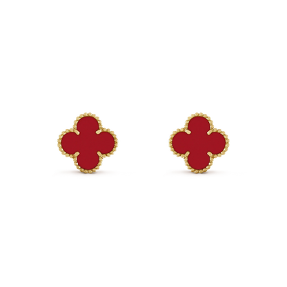[LUXE]CLOVER MINI 9.5MM CARNELIAN EARRINGS
