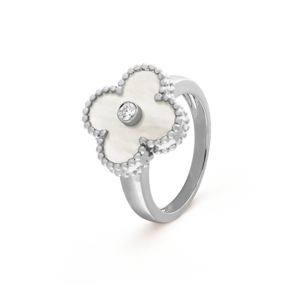 [LUXE]CLOVER SILVER MOP DIAMOND RING