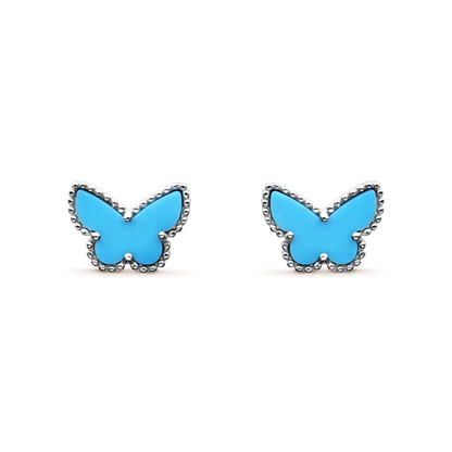 [LUXE]BUTTERFLY TURQUOISE EARRINGS SILVER
