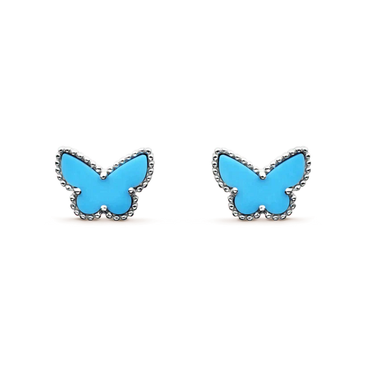 [LUXE]BUTTERFLY TURQUOISE EARRINGS SILVER