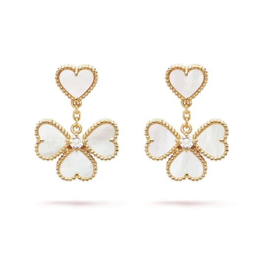 [LUXE]CLOVER SWEET WHITE MOP EARRINGS
