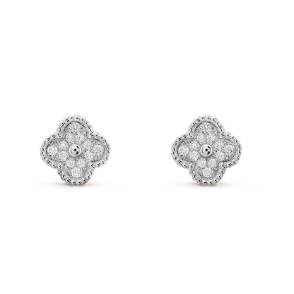 [LUXE]CLOVER MINI DIAMOND STUD EARRINGS