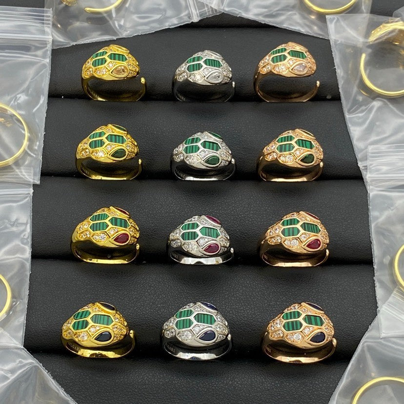 [LUXE]BRAND NEW ASSORTED SNAKE HEAD MALACHITE RINGS