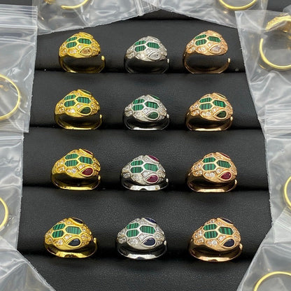 [LUXE]BRAND NEW ASSORTED SNAKE HEAD MALACHITE RINGS