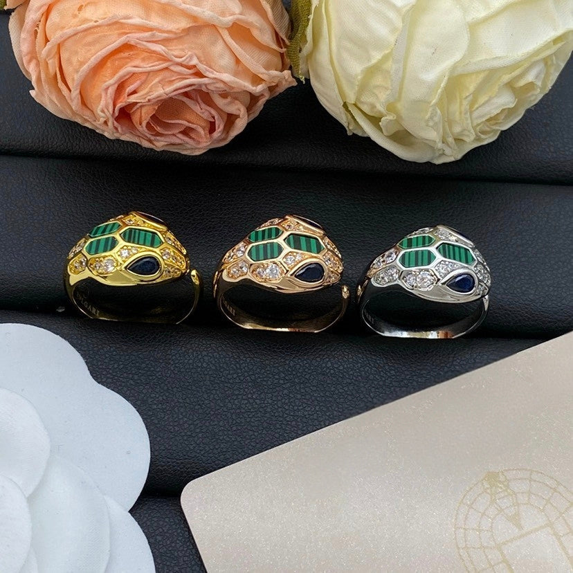 [LUXE]BRAND NEW ASSORTED SNAKE HEAD MALACHITE RINGS