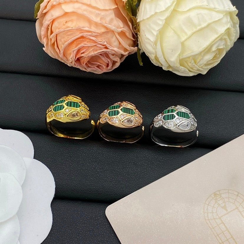 [LUXE]BRAND NEW ASSORTED SNAKE HEAD MALACHITE RINGS
