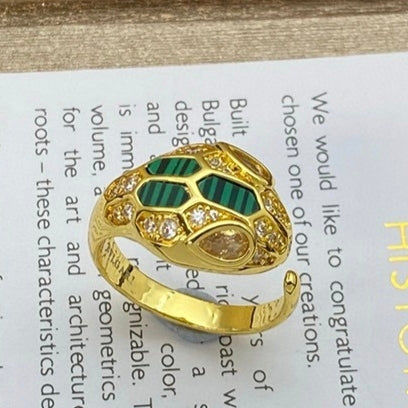 [LUXE]BRAND NEW ASSORTED SNAKE HEAD MALACHITE RINGS
