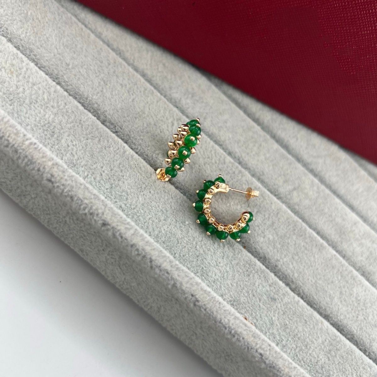 [LUXE]NEW COLORED GEMSTONE COLLECTION SMALL HOOP EARRINGS