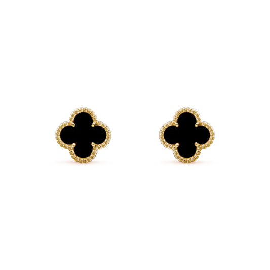 [LUXE]CLOVER MINI 9.5MM BLACK MOP EARRINGS