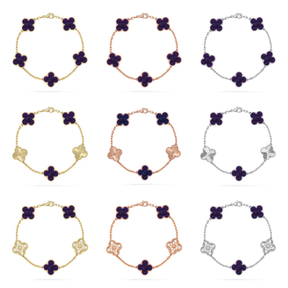 [LUXE]CLOVER 5 MOTIF PURPLE STRIPES BRACELET COLLECTION