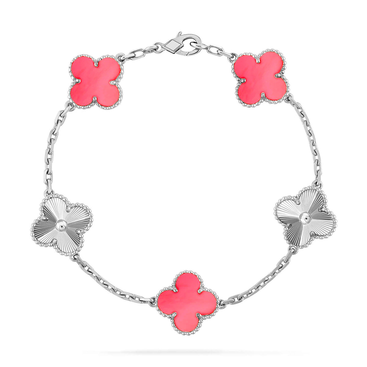 [LUXE] CLOVER 5 MOTIFS  PINK MOP BRACELET COLLECTION