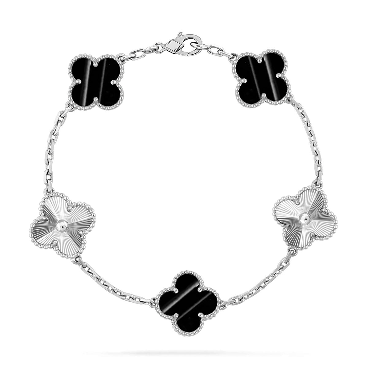 [LUXE] CLOVER 5 MOTIF PULSAR STONE BRACELET COLLECTION