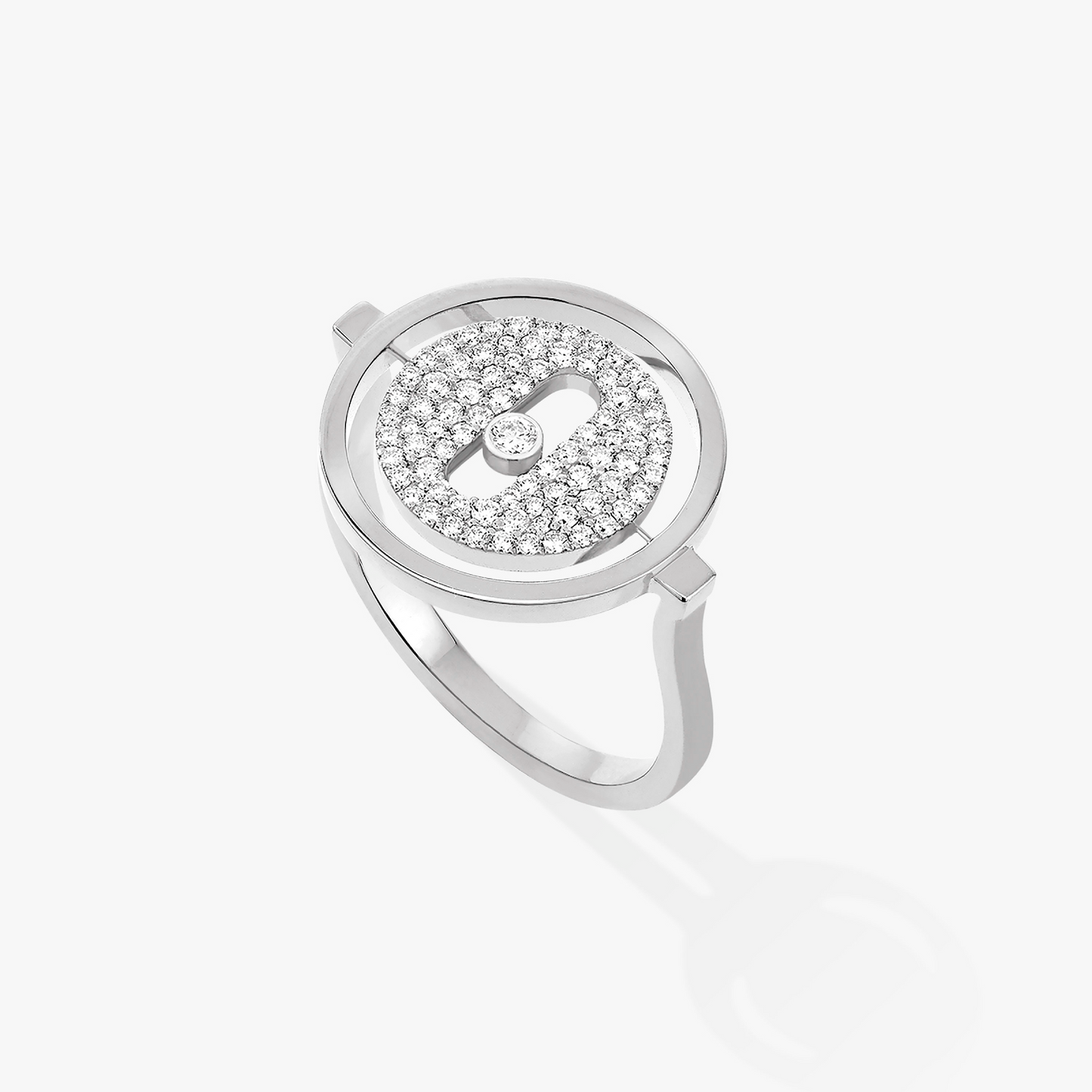 [LUXE]LUCKY MOVE PAVED SILVER DIAMOND RING